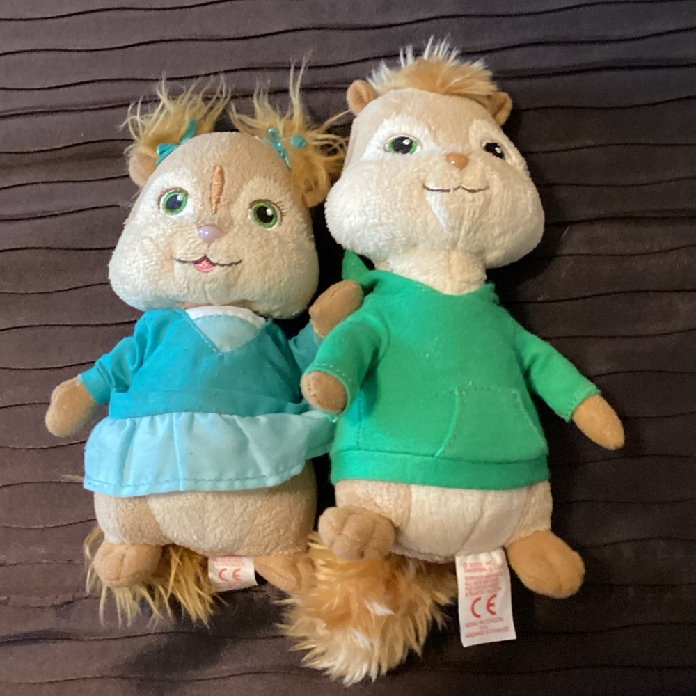 Ty Eleanor & Theodore stuff plush white blue outfit & green outfit